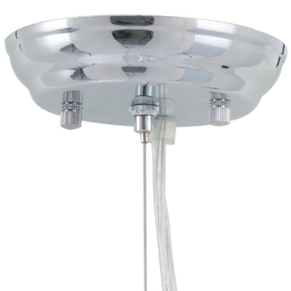 Silver Lantern Metal Chandelier With Silver Shades-Chandeliers-DECOROLALA