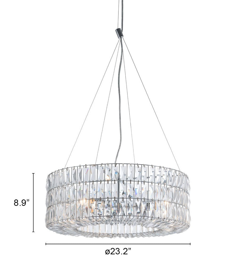 Silver Lantern Metal Chandelier With Silver Shades-Chandeliers-DECOROLALA