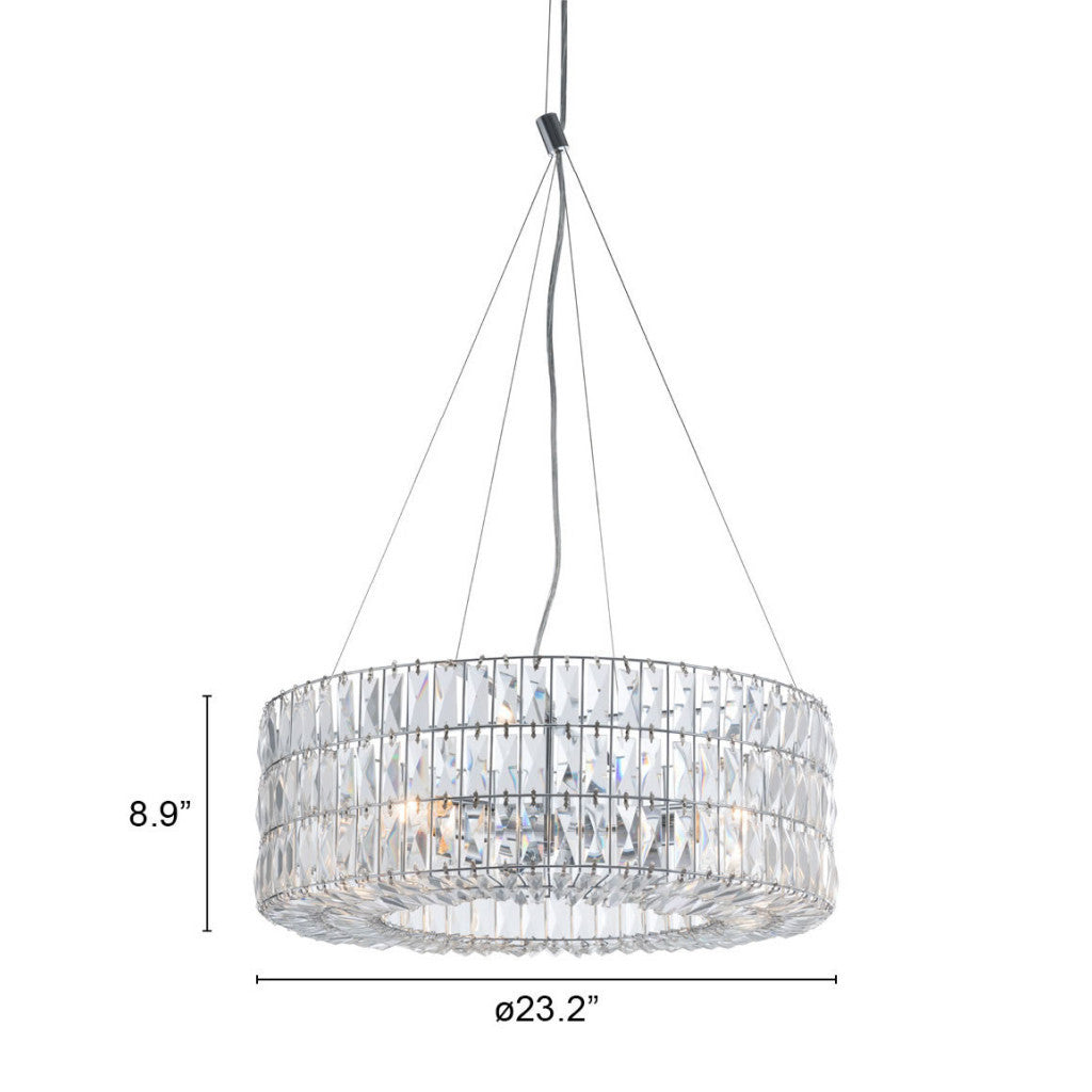 Silver Lantern Metal Chandelier With Silver Shades-Chandeliers-DECOROLALA