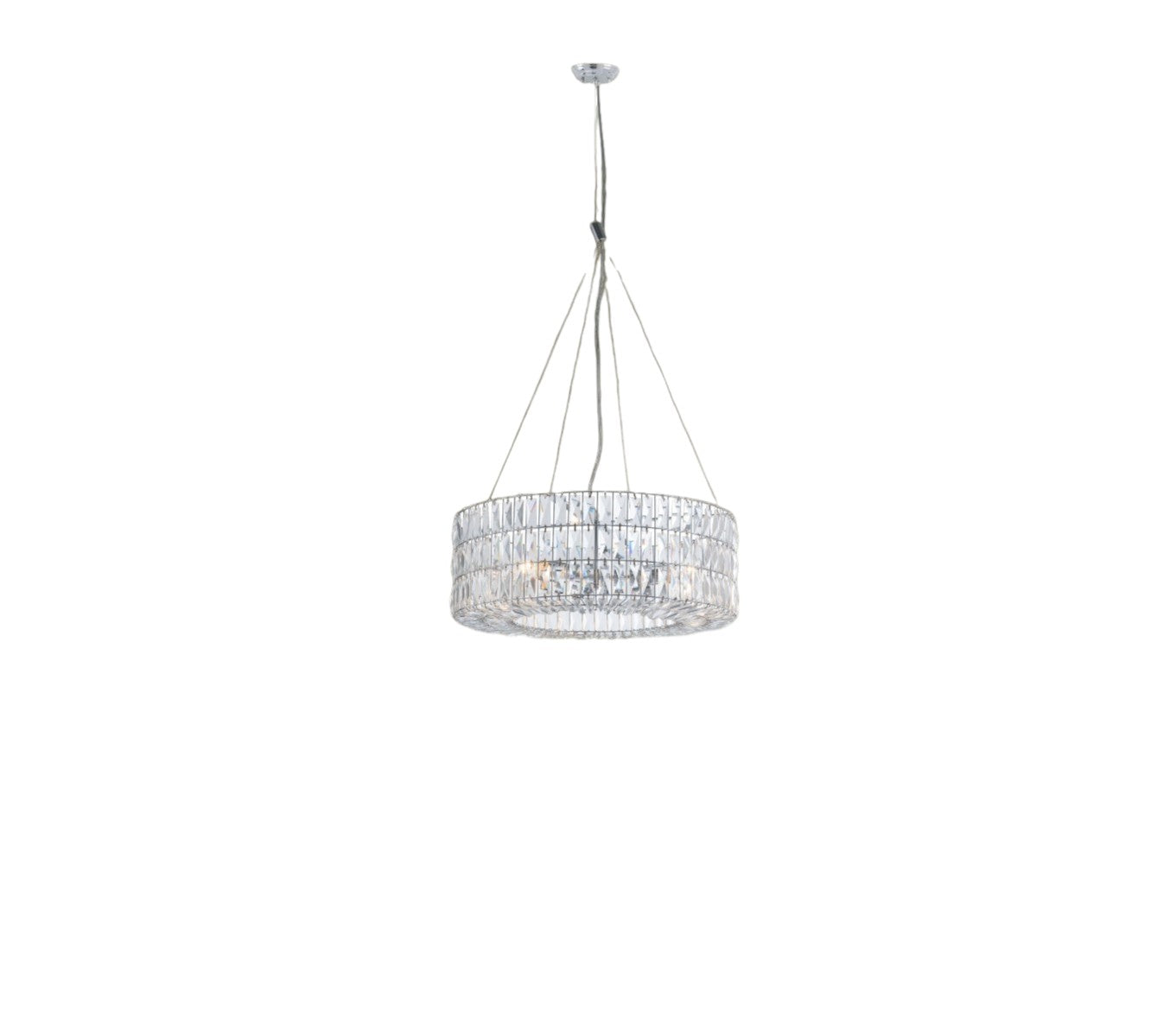 Silver Lantern Metal Chandelier With Silver Shades-Chandeliers-DECOROLALA