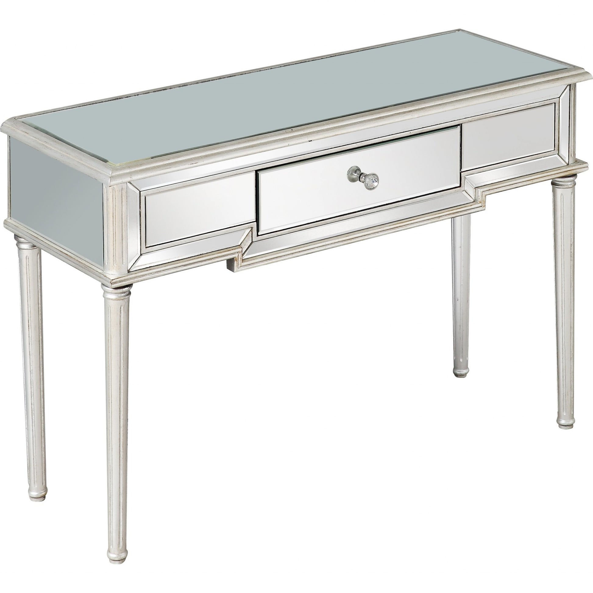 Silver Leaf Antiqued Console Table-Console Tables-DECOROLALA