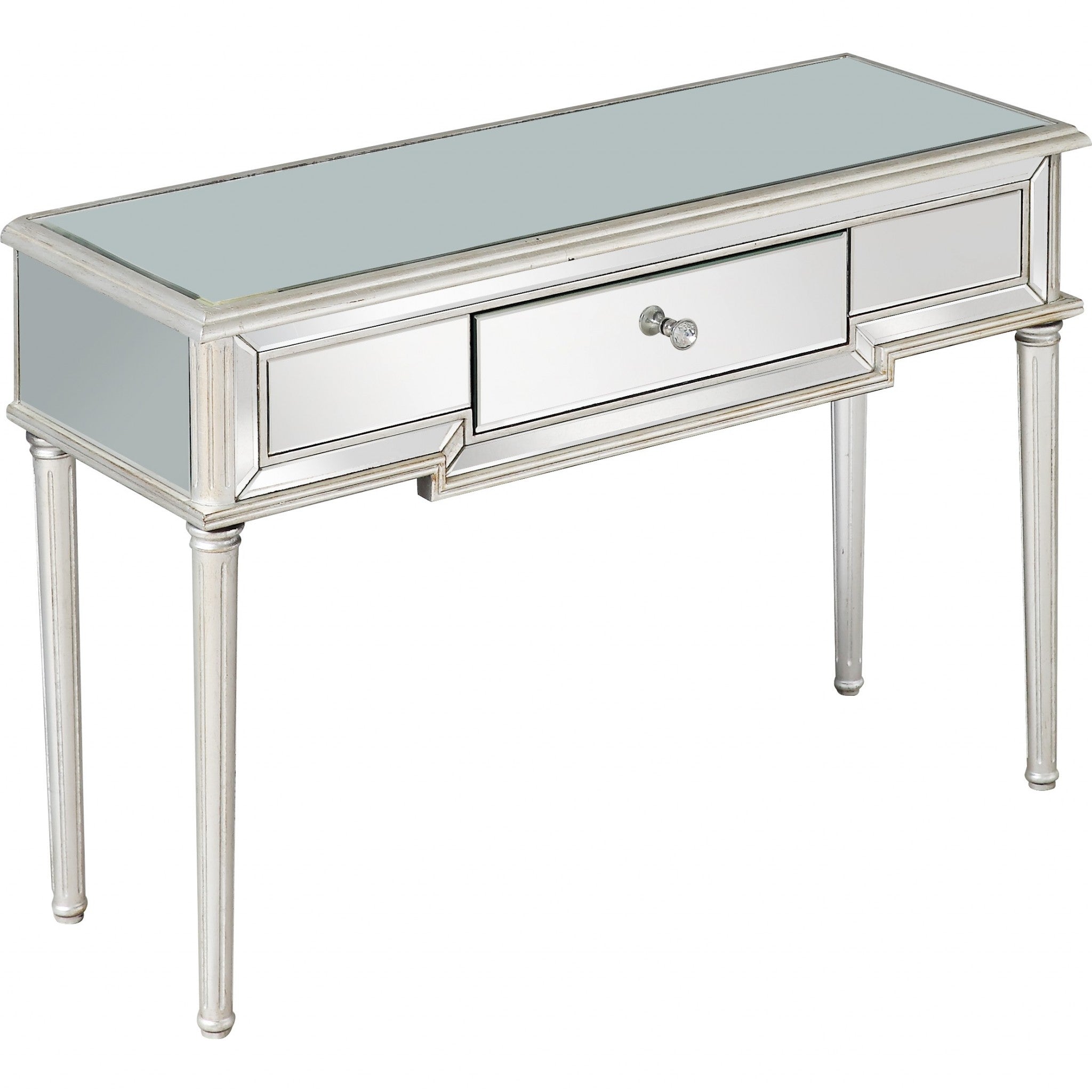 Silver Leaf Antiqued Console Table-Console Tables-DECOROLALA