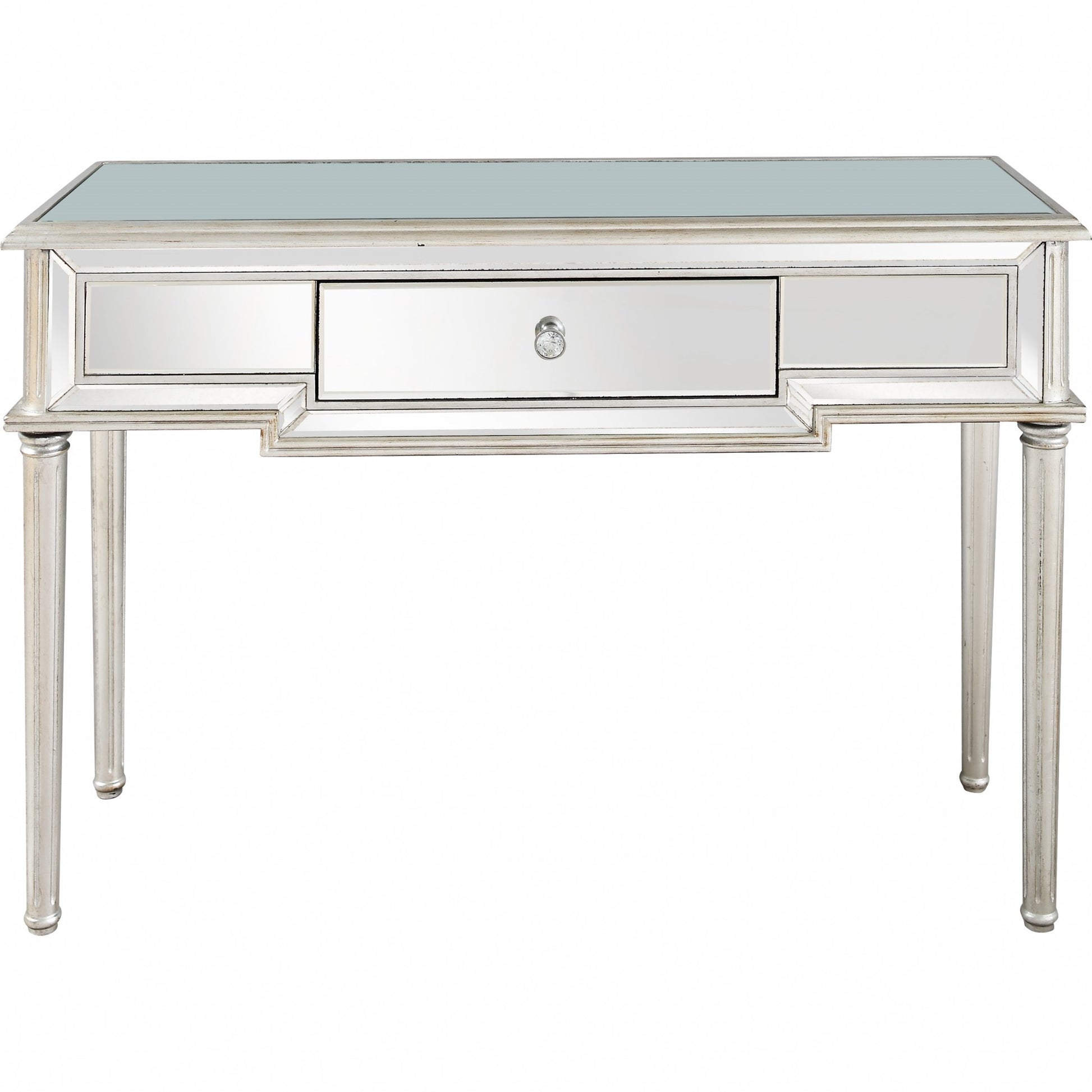 Silver Leaf Antiqued Console Table-Console Tables-DECOROLALA