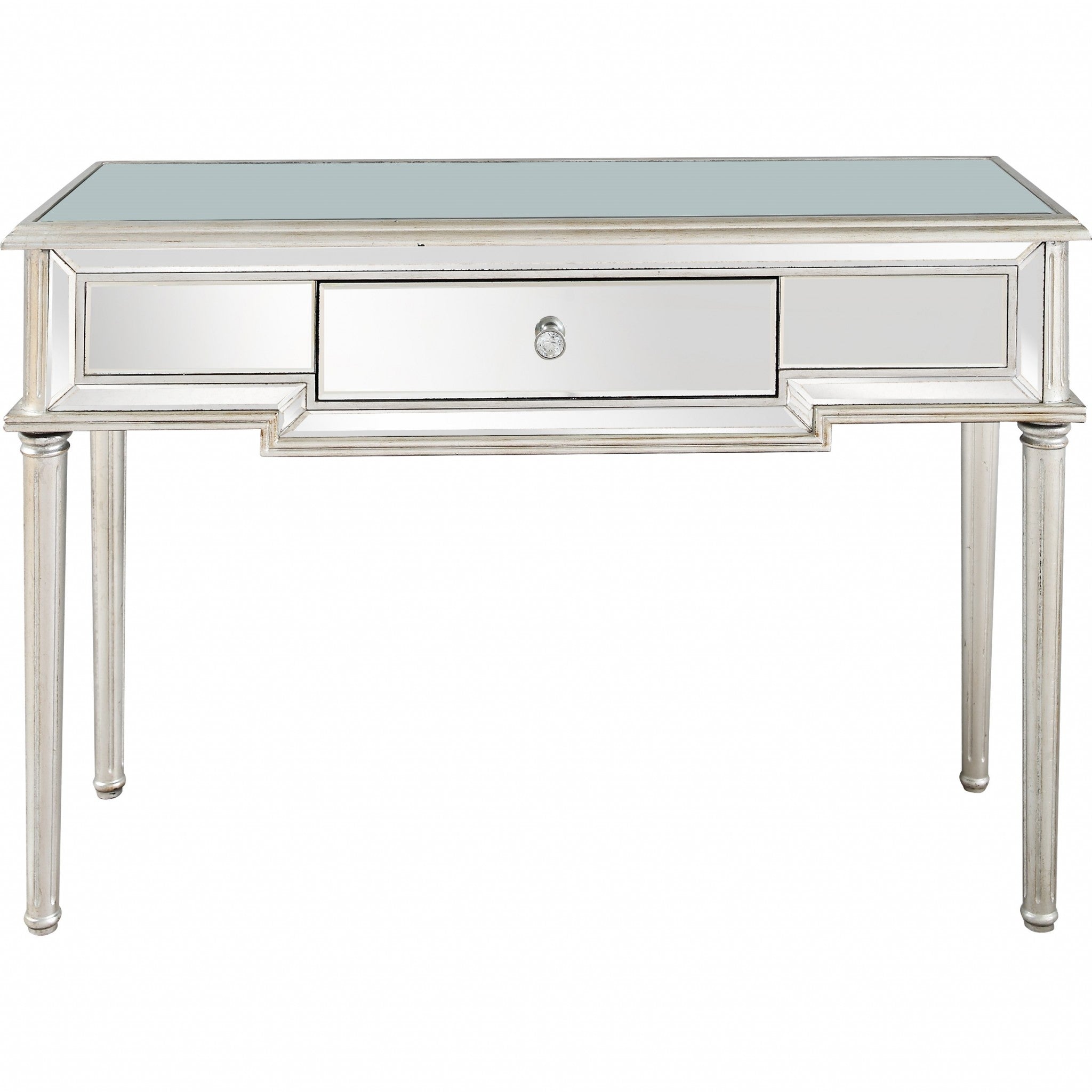 Silver Leaf Antiqued Console Table-Console Tables-DECOROLALA