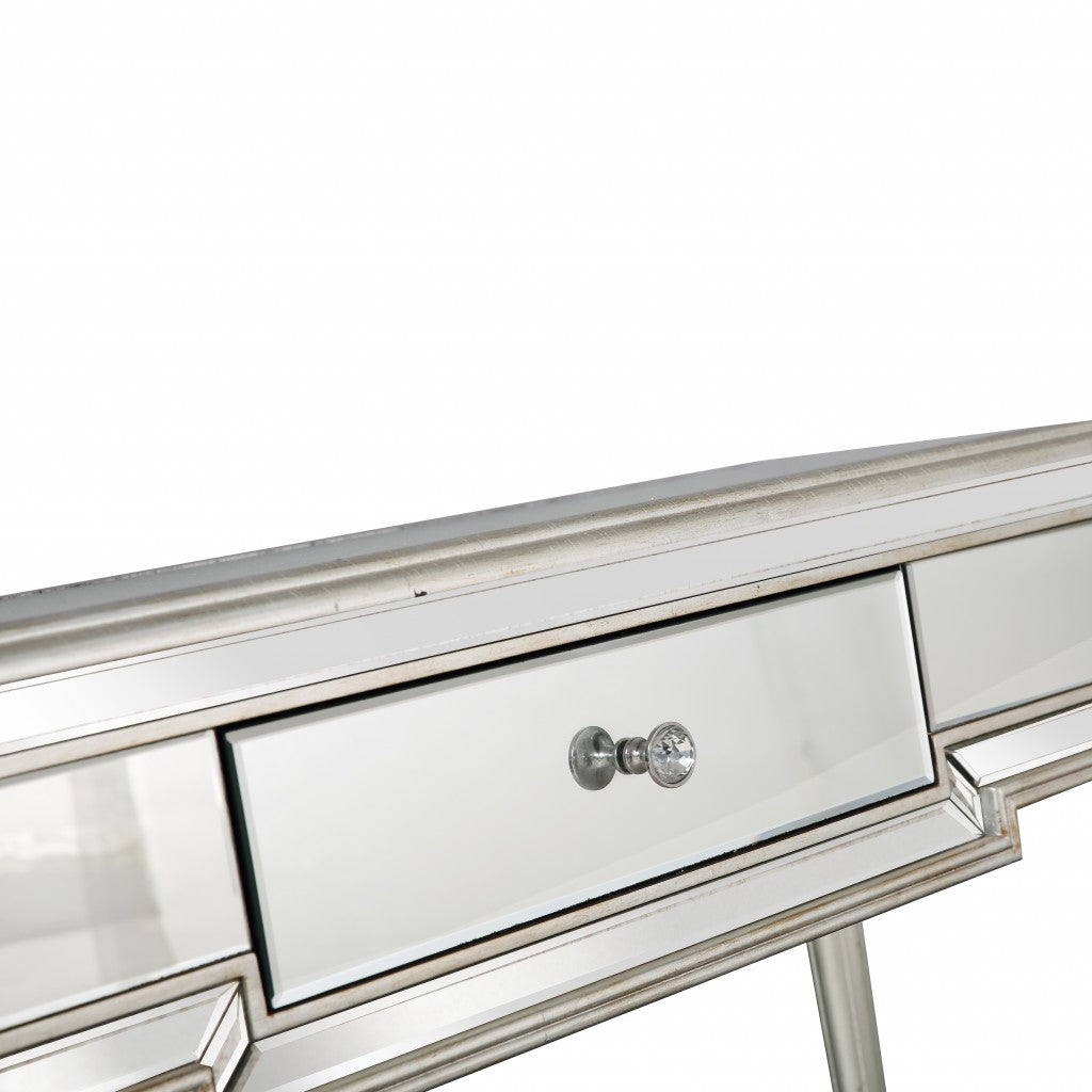 Silver Leaf Antiqued Console Table-Console Tables-DECOROLALA