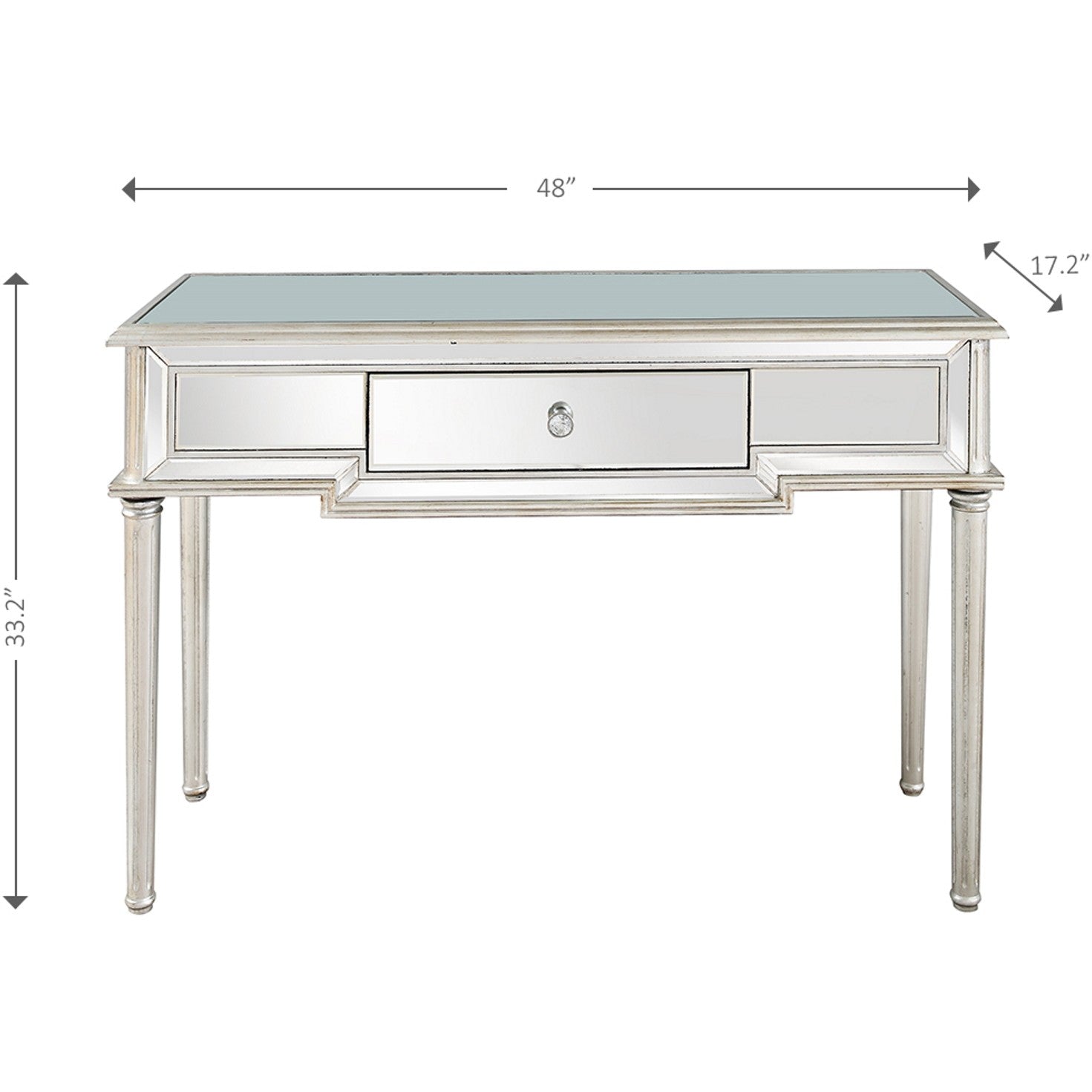 Silver Leaf Antiqued Console Table-Console Tables-DECOROLALA