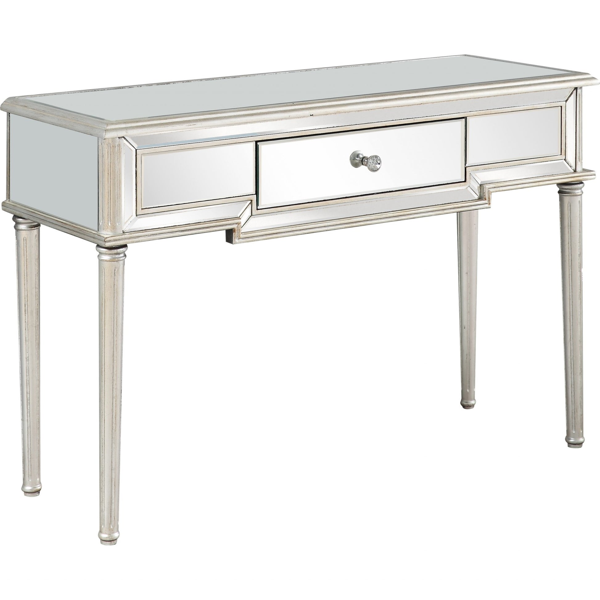 Silver Leaf Antiqued Console Table-Console Tables-DECOROLALA