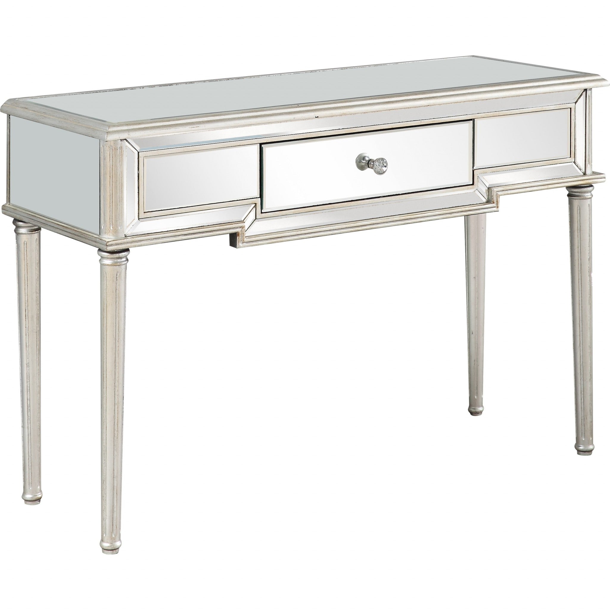 Silver Leaf Antiqued Console Table-Console Tables-DECOROLALA