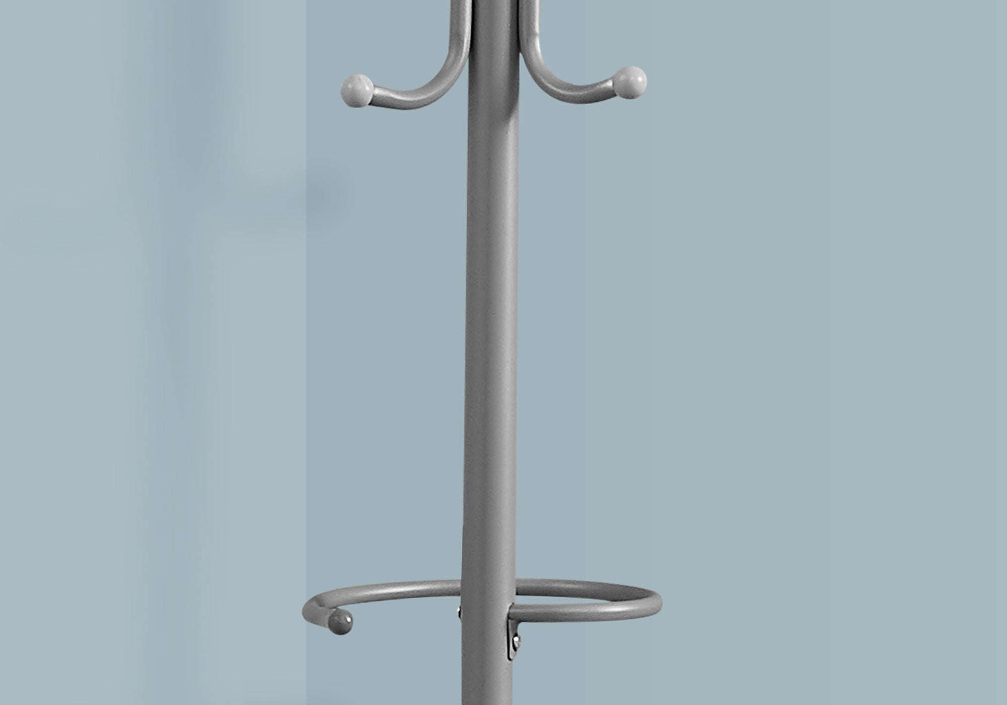 Silver Metal Coat Rack with Umbrella Holder, 68"H-Coat Rack-DECOROLALA