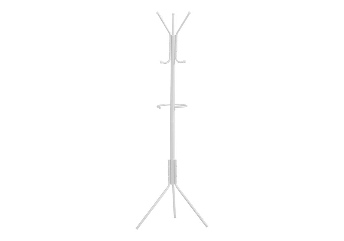 Silver Metal Coat Rack with Umbrella Holder, 68"H-Coat Racks-DECOROLALA