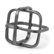 Silver Metal Cubed Shaped Link Sculpture-Sculptures-DECOROLALA