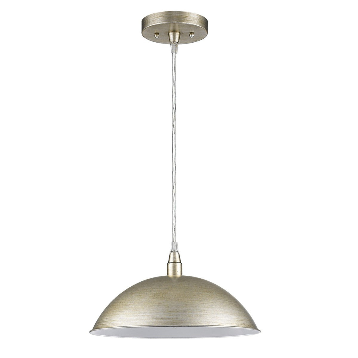 Silver Metal Hanging Light with Dome Shade-Chandeliers-DECOROLALA