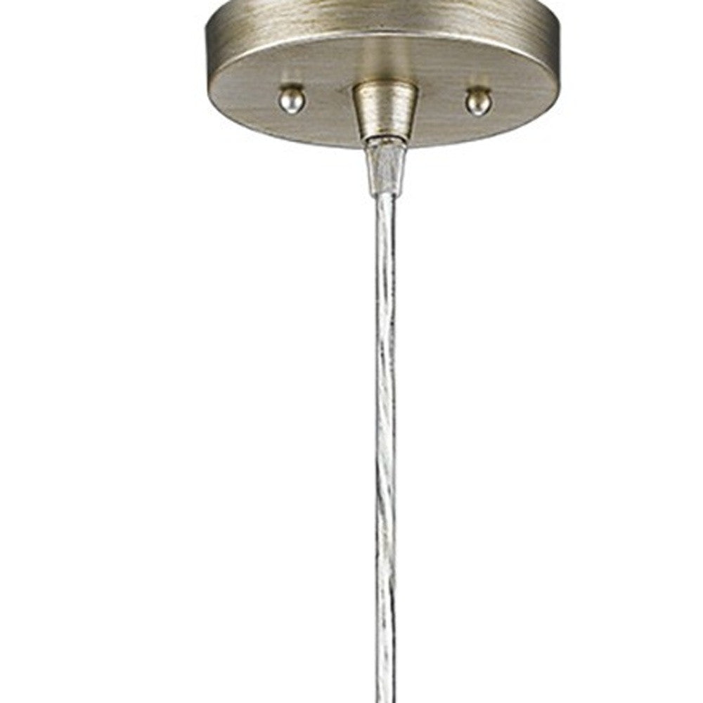 Silver Metal Hanging Light with Dome Shade-Chandeliers-DECOROLALA