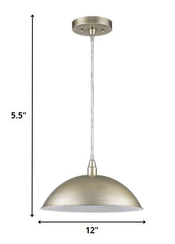 Silver Metal Hanging Light with Dome Shade-Chandeliers-DECOROLALA