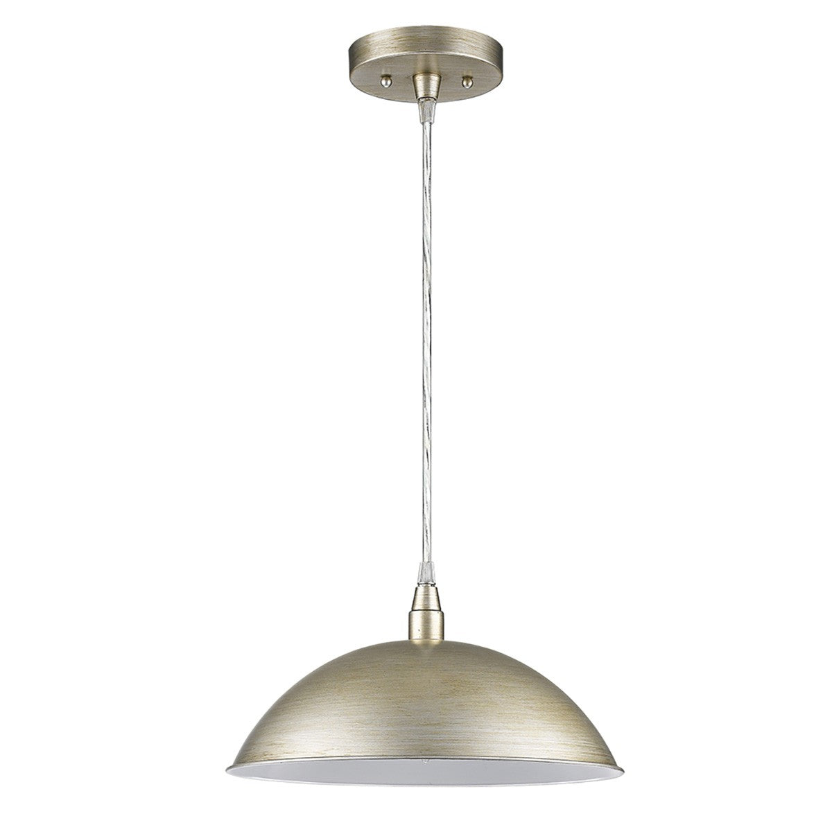 Silver Metal Hanging Light with Dome Shade-Chandeliers-DECOROLALA