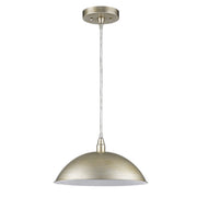 Silver Metal Hanging Light with Dome Shade-Chandeliers-DECOROLALA