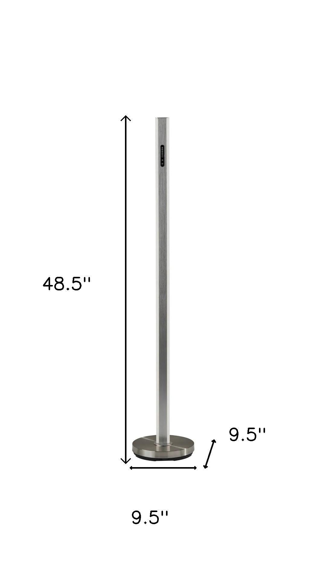 Silver Metal LED Light Changing With Silver Frosted Glass-Floor Lamps-DECOROLALA