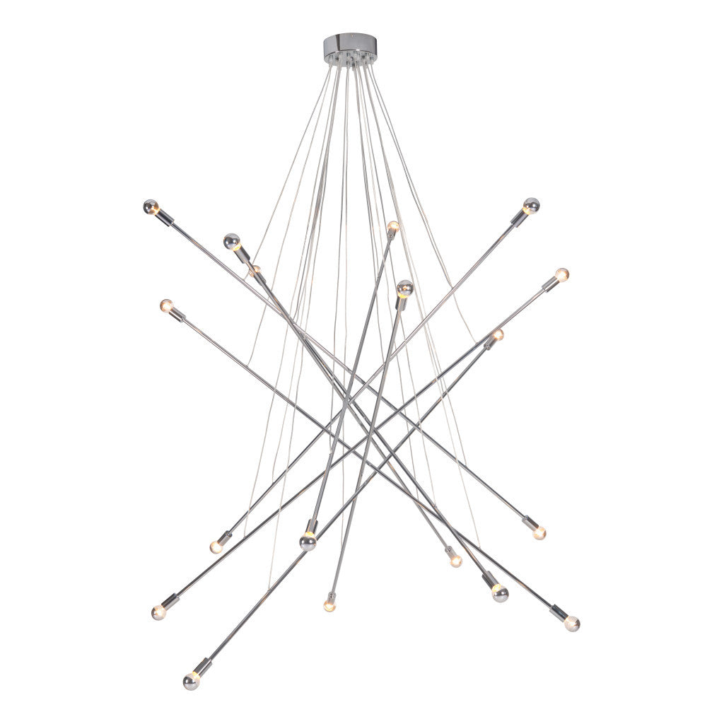 Silver Multi Light Metal Dimmable Chandelier-Chandeliers-DECOROLALA