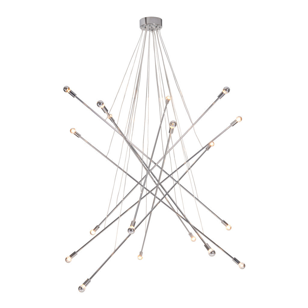 Silver Multi Light Metal Dimmable Chandelier-Chandeliers-DECOROLALA