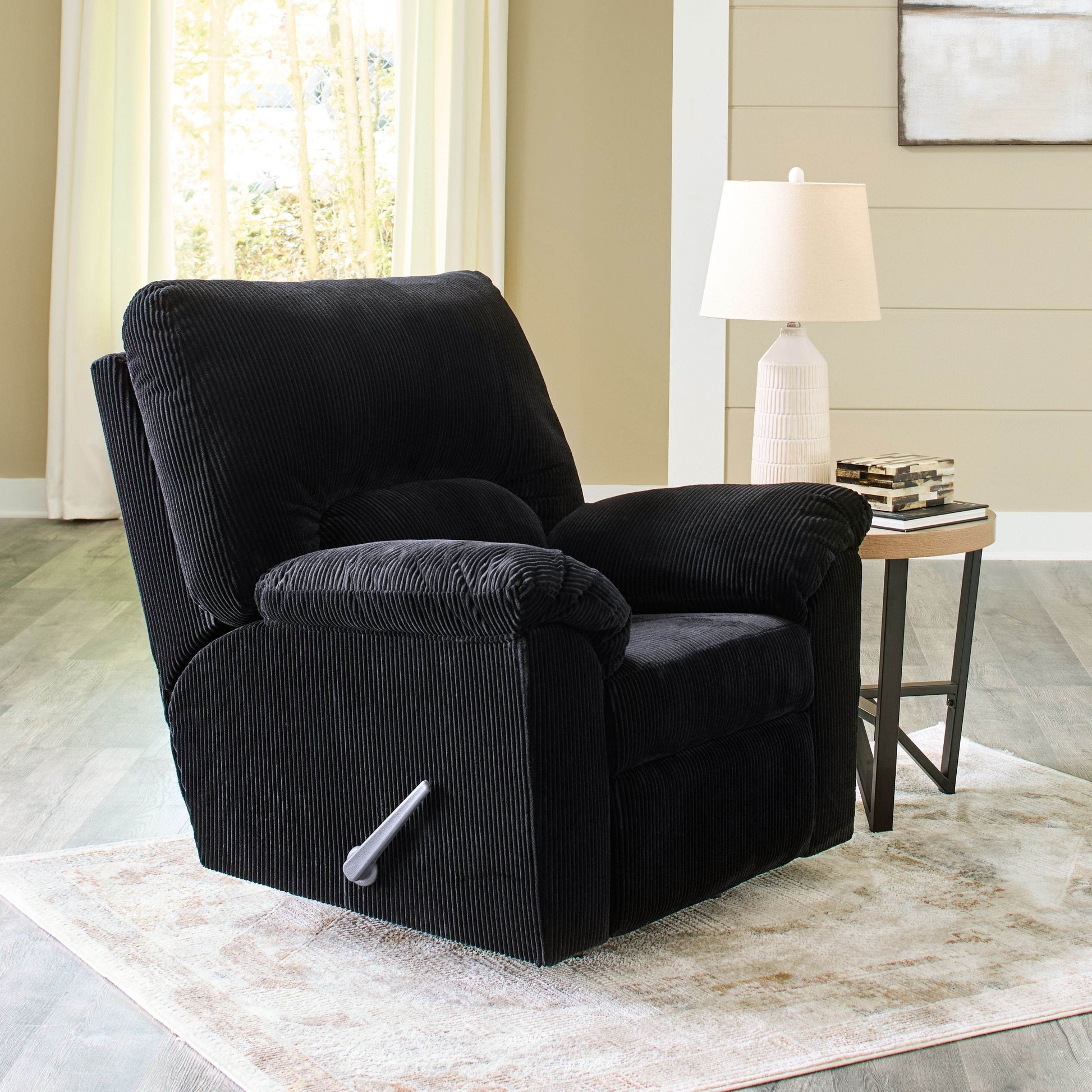 SimpleJoy Rocker Recliner - Onyx Corduroy-Rocker Chairs-DECOROLALA
