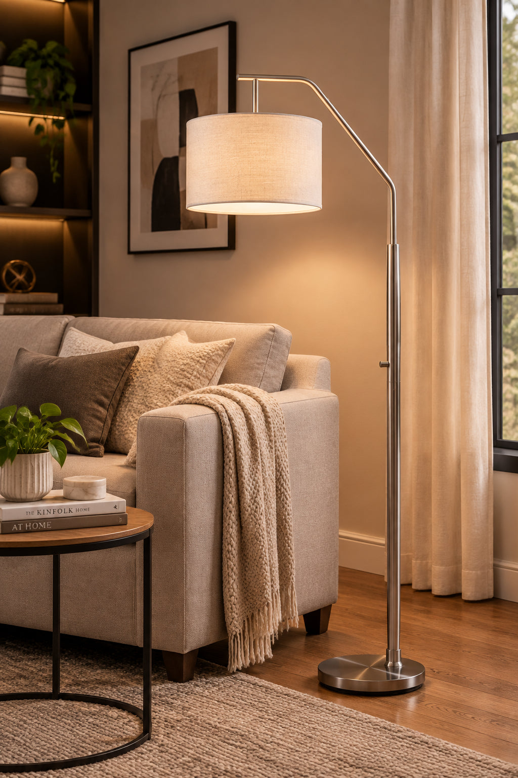 Simplee Adesso Max Floor Lamp - Brushed Steel-Lighting-DECOROLALA