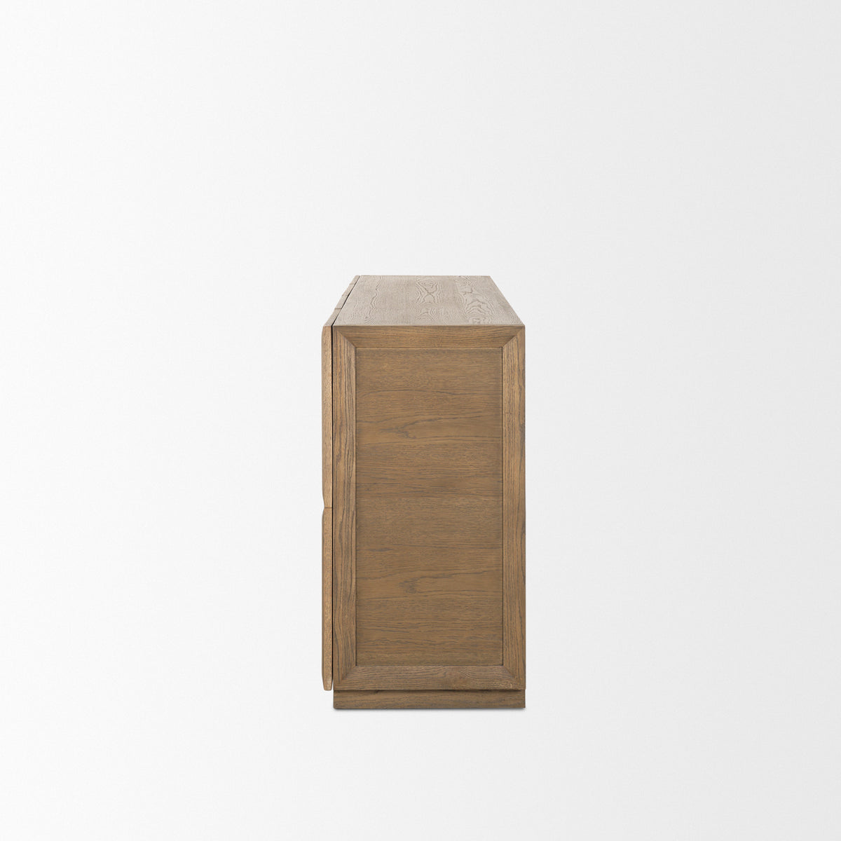 Sina Brown Oak Wood w/ Natural Rattan 4 Door Sideboard-Sideboards & Buffets-DECOROLALA