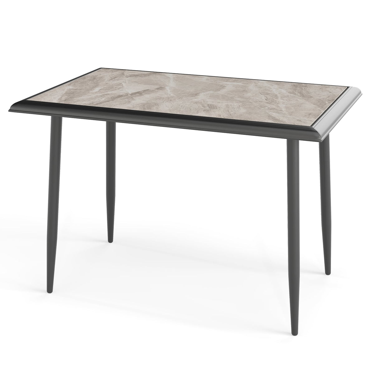 Sintered Stone Dining Table 44" Rectangular Kitchen Table with Metal Frame Indoor Modern Breakfast Table for Living Room Dining Room-Golden-Dining Tables-DECOROLALA