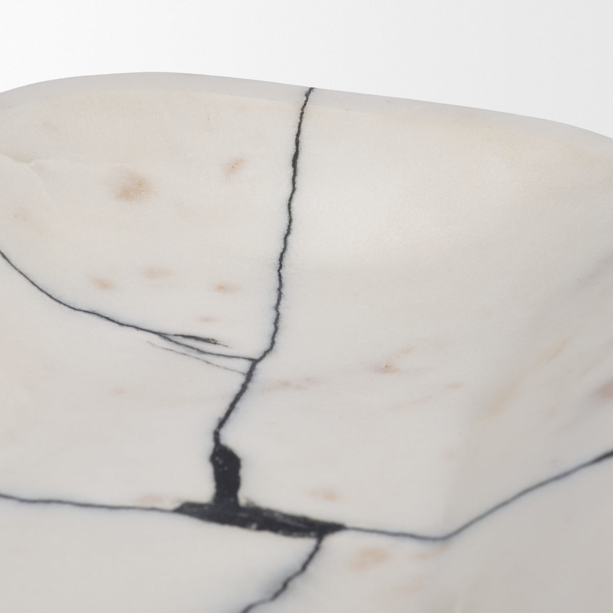 Sintessi Rectangular White Marble Decorative Bowl-Bowls-DECOROLALA