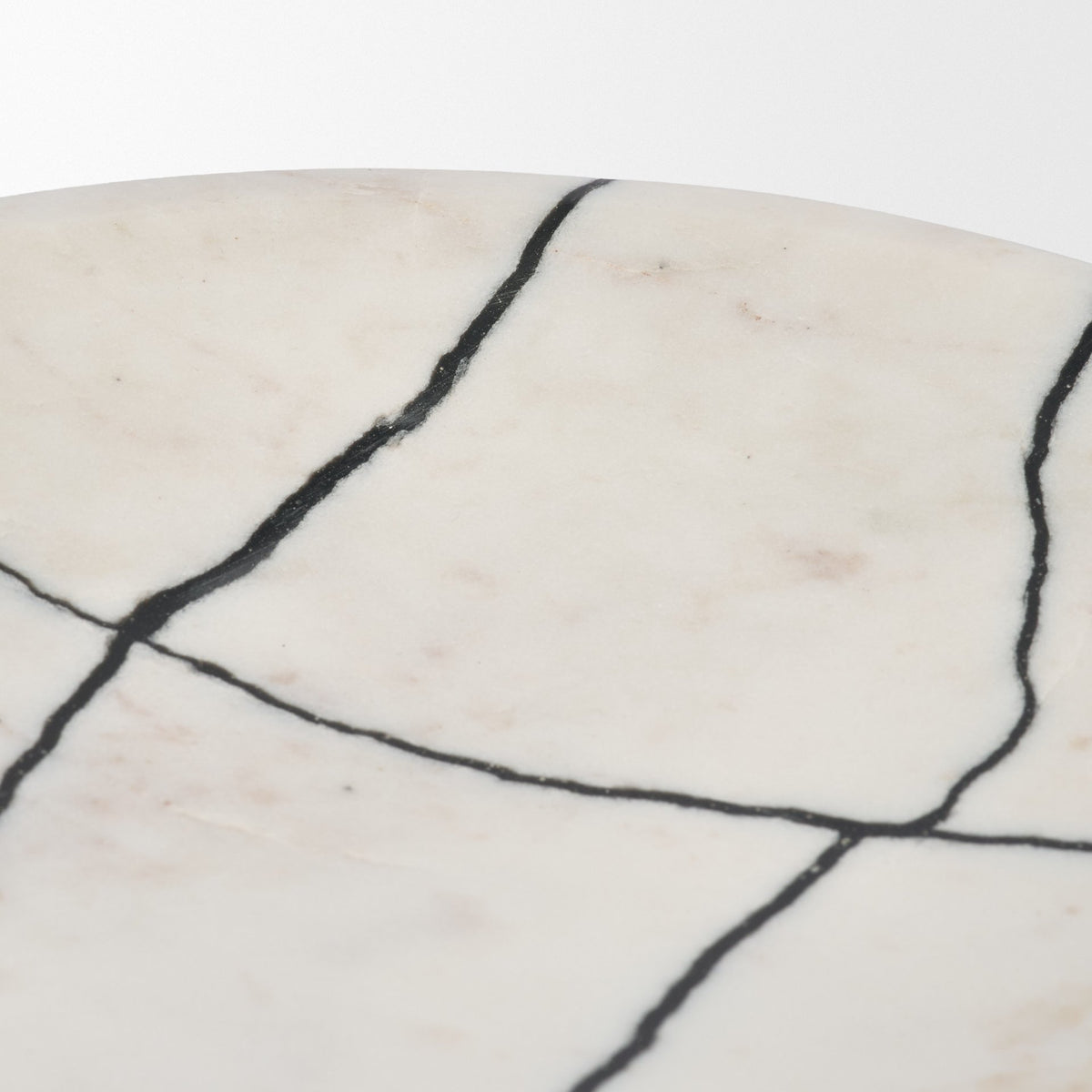 Sintessi Round White Marble Decorative Bowl-Bowls-DECOROLALA