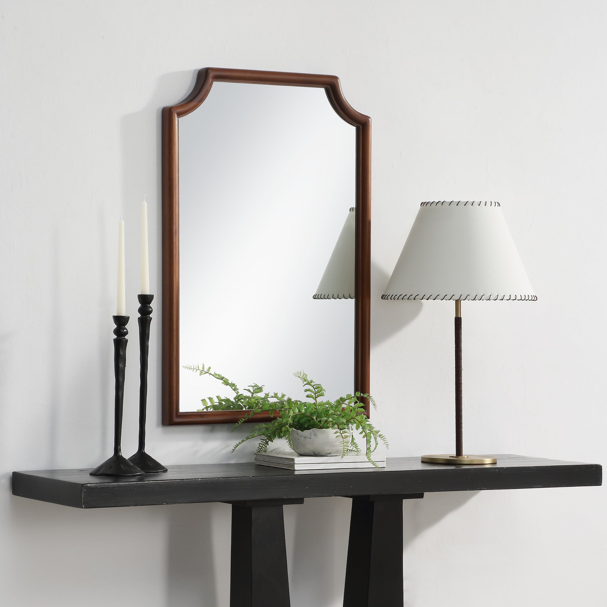 Sintra 36" H x 24" W Wall Mirror, Brown-Mirror-DECOROLALA