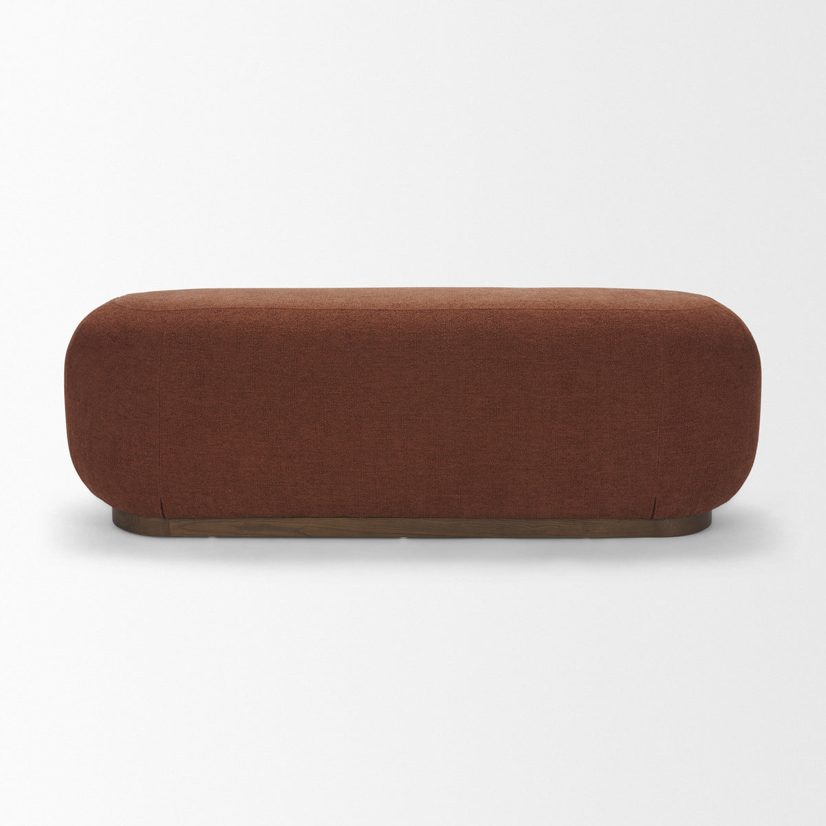 Siren Burgundy Fabric w/ Brown Ash Wood Oblong Bench-Benches-DECOROLALA