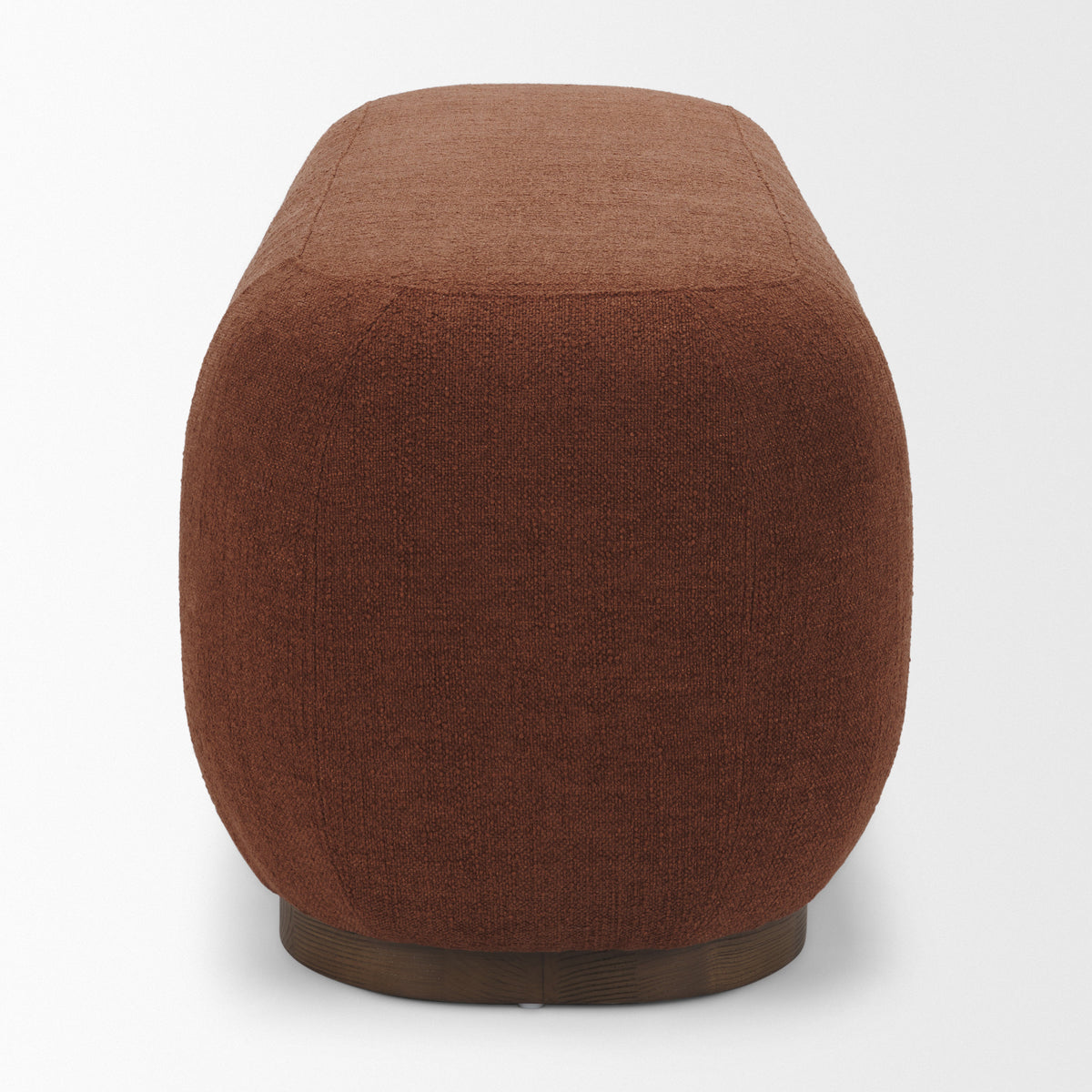 Siren Burgundy Fabric w/ Brown Ash Wood Oblong Bench-Benches-DECOROLALA