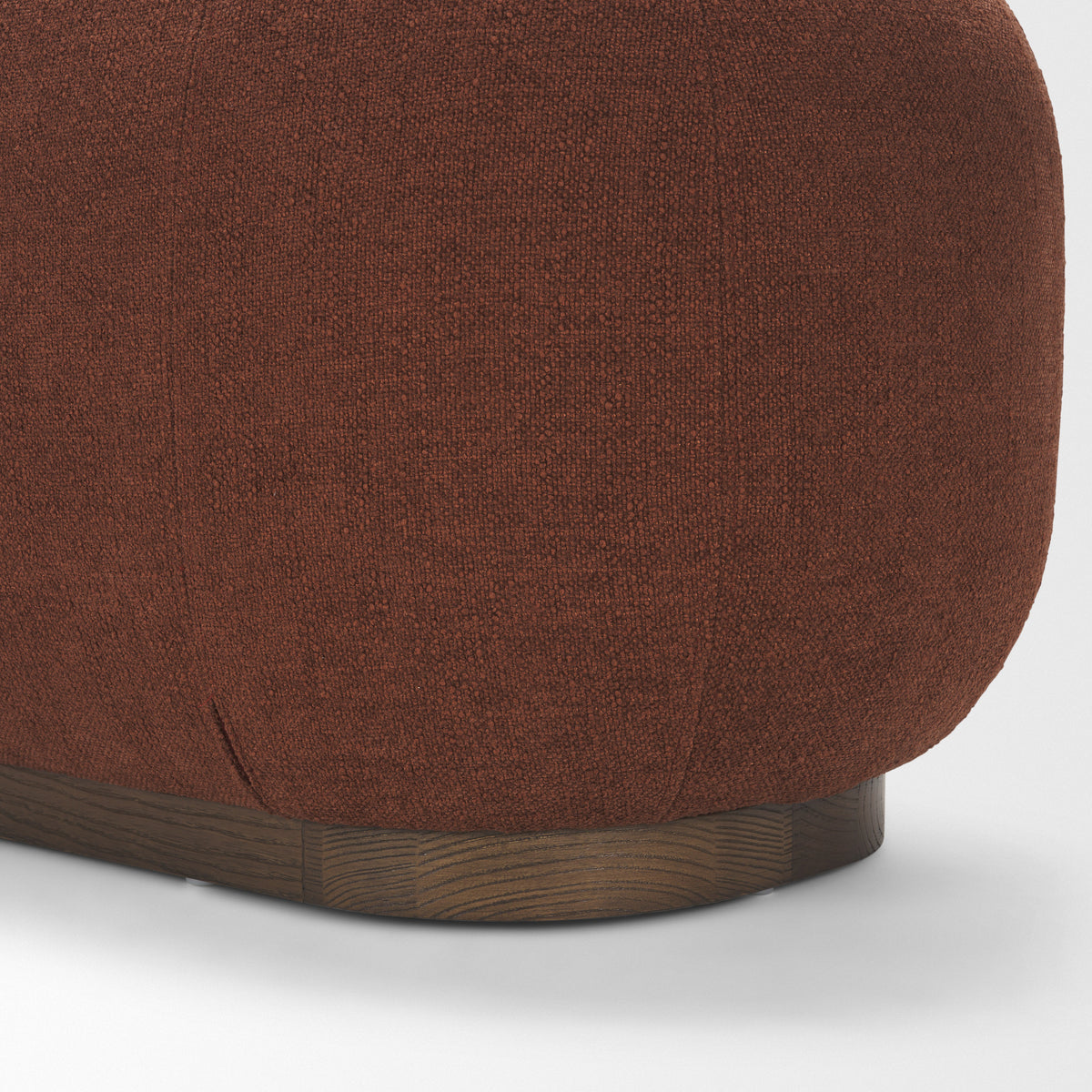 Siren Burgundy Fabric w/ Brown Ash Wood Oblong Bench-Benches-DECOROLALA