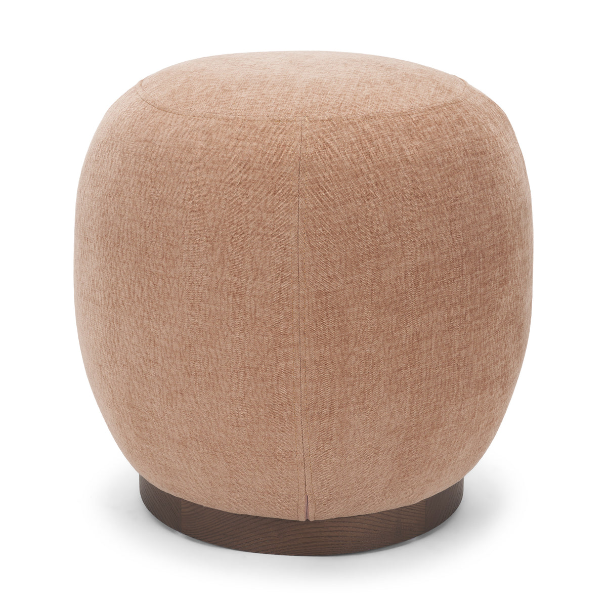 Siren Sienna Fabric and Ash Wood Round Accent Stool-Stools & Ottomans-DECOROLALA