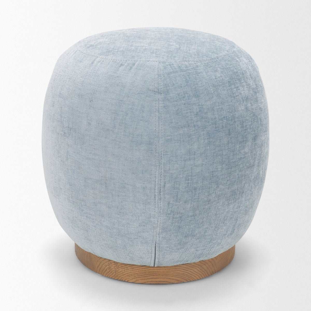 Siren Sienna Fabric w/ Ash Wood Round Accent Stool-Stools & Ottomans-DECOROLALA