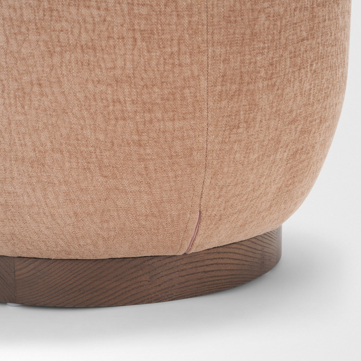 Siren Sienna Fabric w/ Ash Wood Round Accent Stool-Stools & Ottomans-DECOROLALA