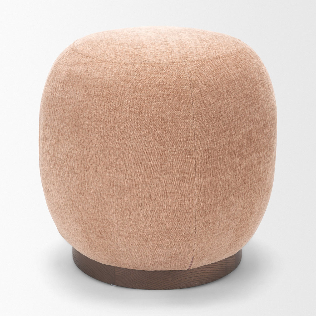 Siren Sienna Fabric w/ Ash Wood Round Accent Stool-Stools & Ottomans-DECOROLALA