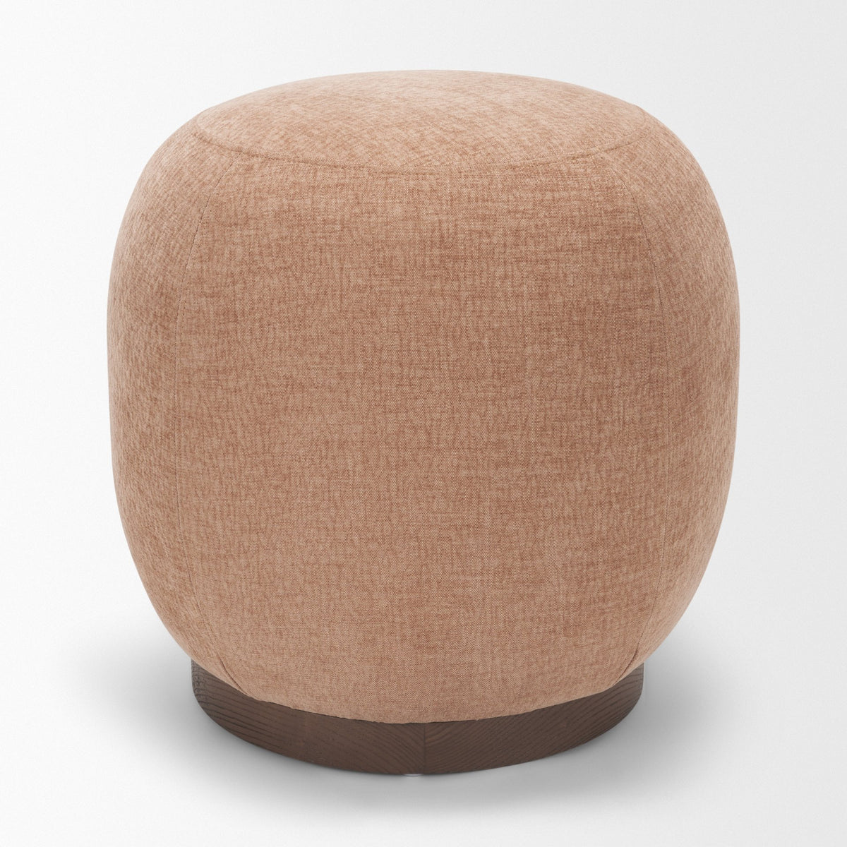 Siren Sienna Fabric w/ Ash Wood Round Accent Stool-Stools & Ottomans-DECOROLALA
