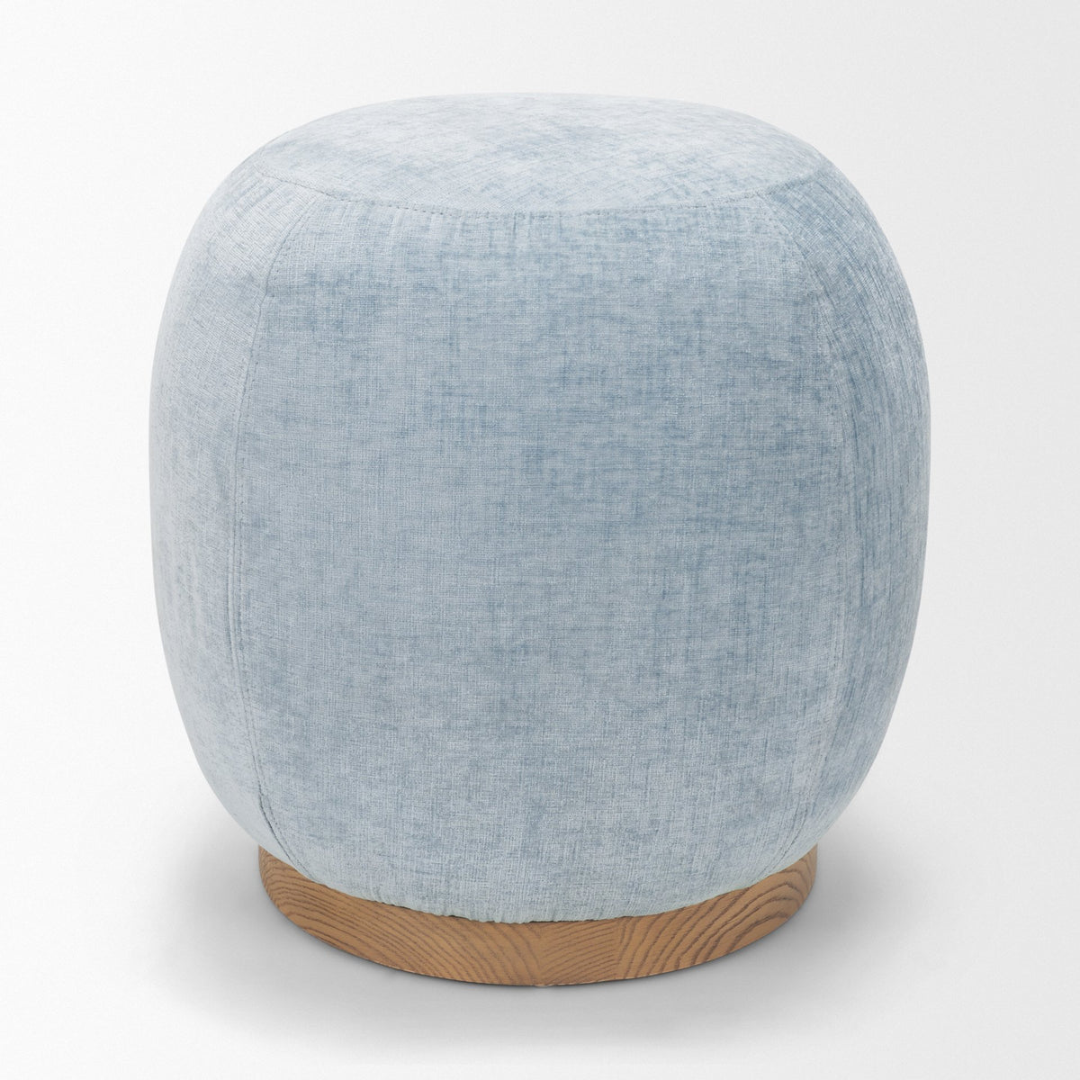 Siren Sienna Fabric w/ Ash Wood Round Accent Stool-Stools & Ottomans-DECOROLALA
