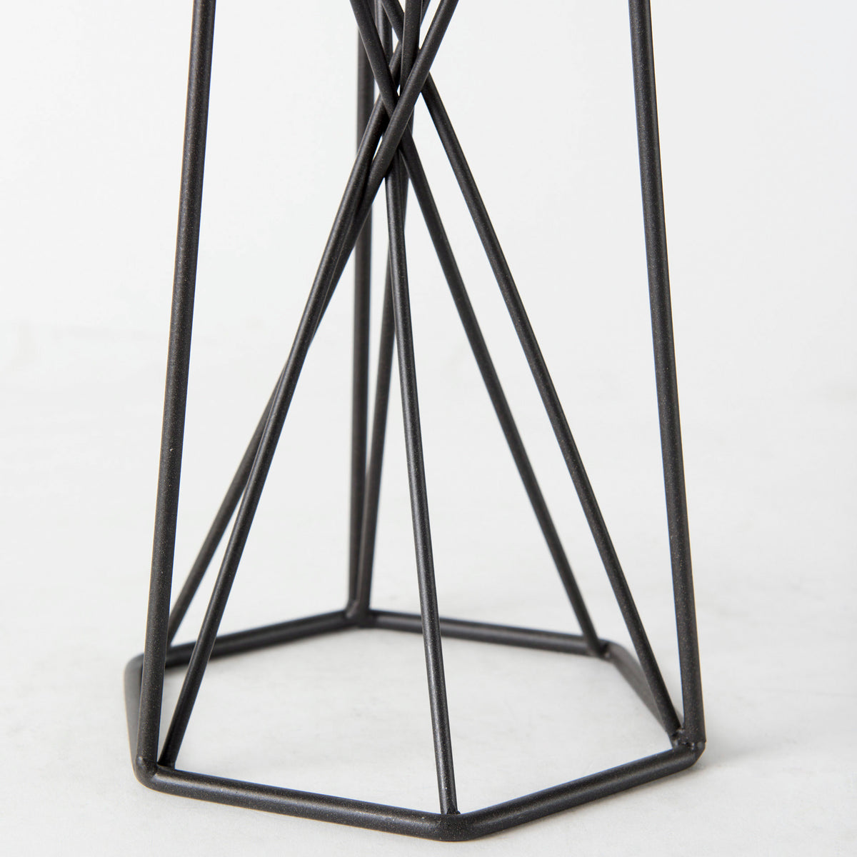 Sixx II Large Antiqued Metal Hexagonal Table Candle Holder-Table Candle Holders-DECOROLALA