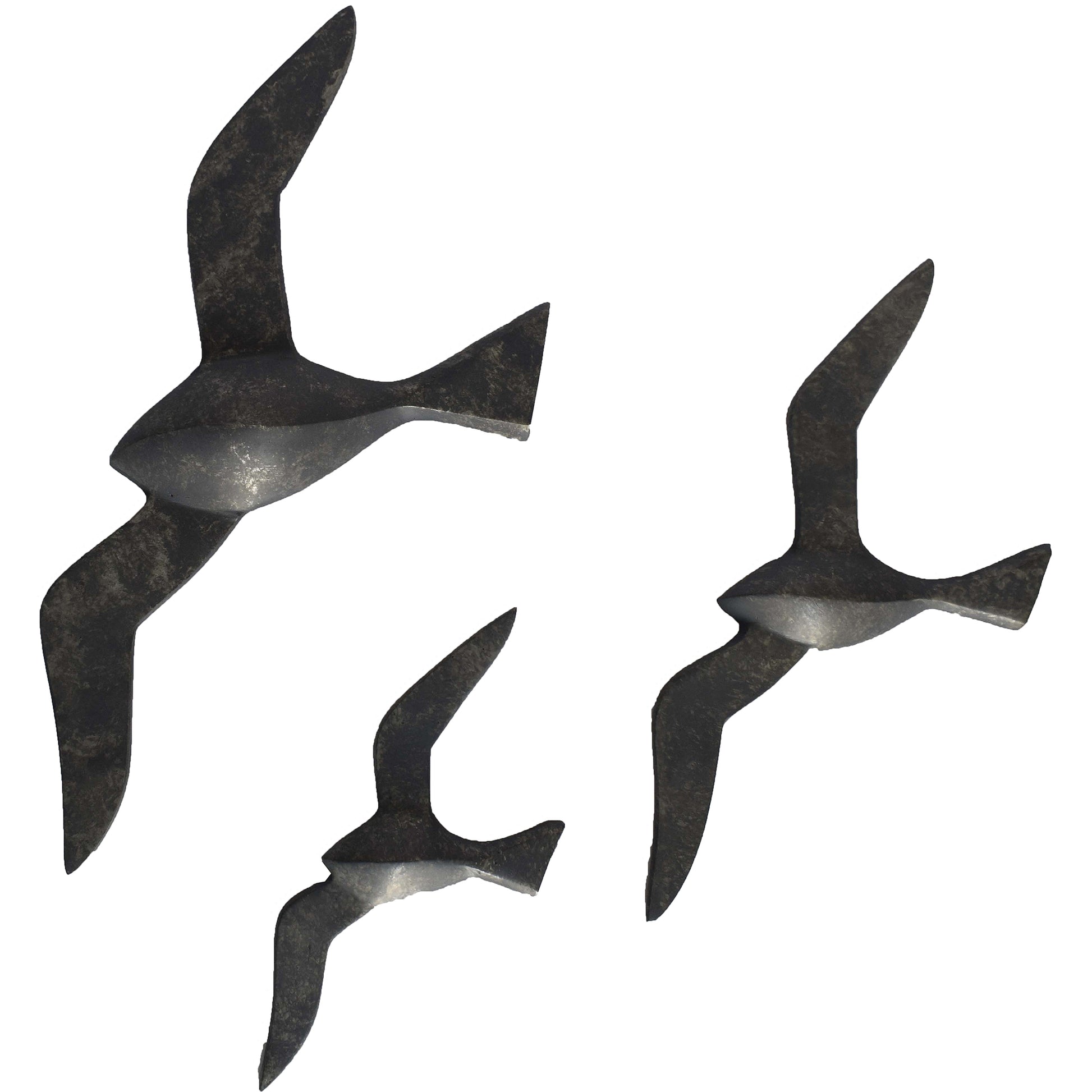 Skyward 3 Piece Wide Wall Art, Charcoal-Wall Art-DECOROLALA