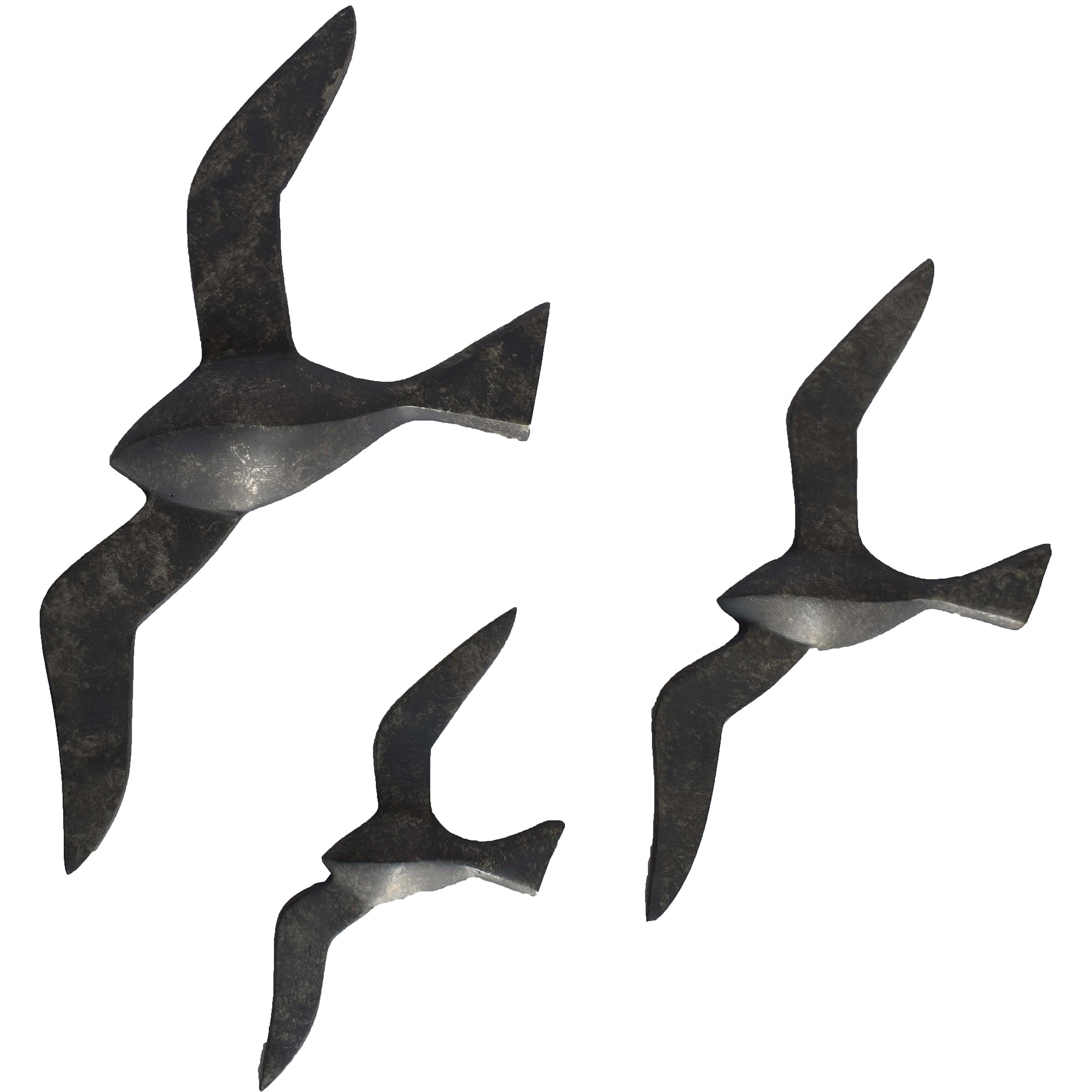 Skyward 3 Piece Wide Wall Art, Charcoal-Wall Art-DECOROLALA