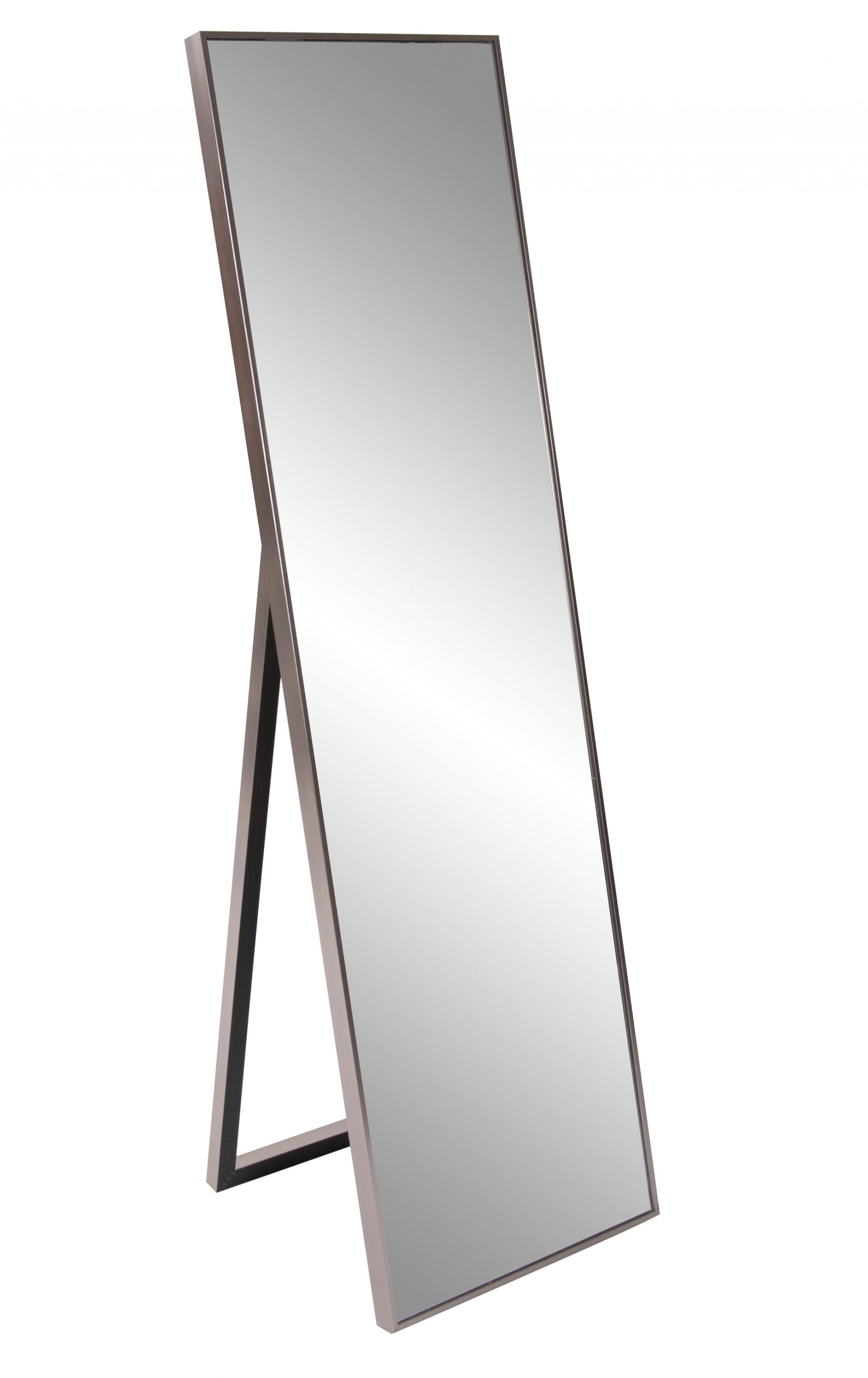 Sleek Brushed Brass Rectangular Full Length Standing Mirror-Mirrors-DECOROLALA