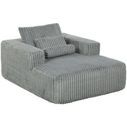 Sleeper Chair Bed with Pillow - Grey Corduroy-DECOROLALA
