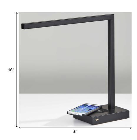 Slender Bar Black Metal Led Charging Desk Light-Table Lamps-DECOROLALA