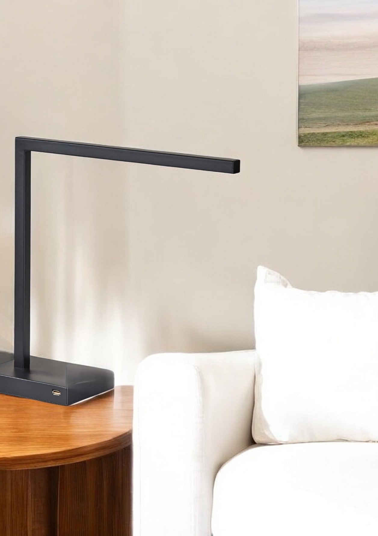 Slender Bar Black Metal Led Charging Desk Light-Table Lamps-DECOROLALA