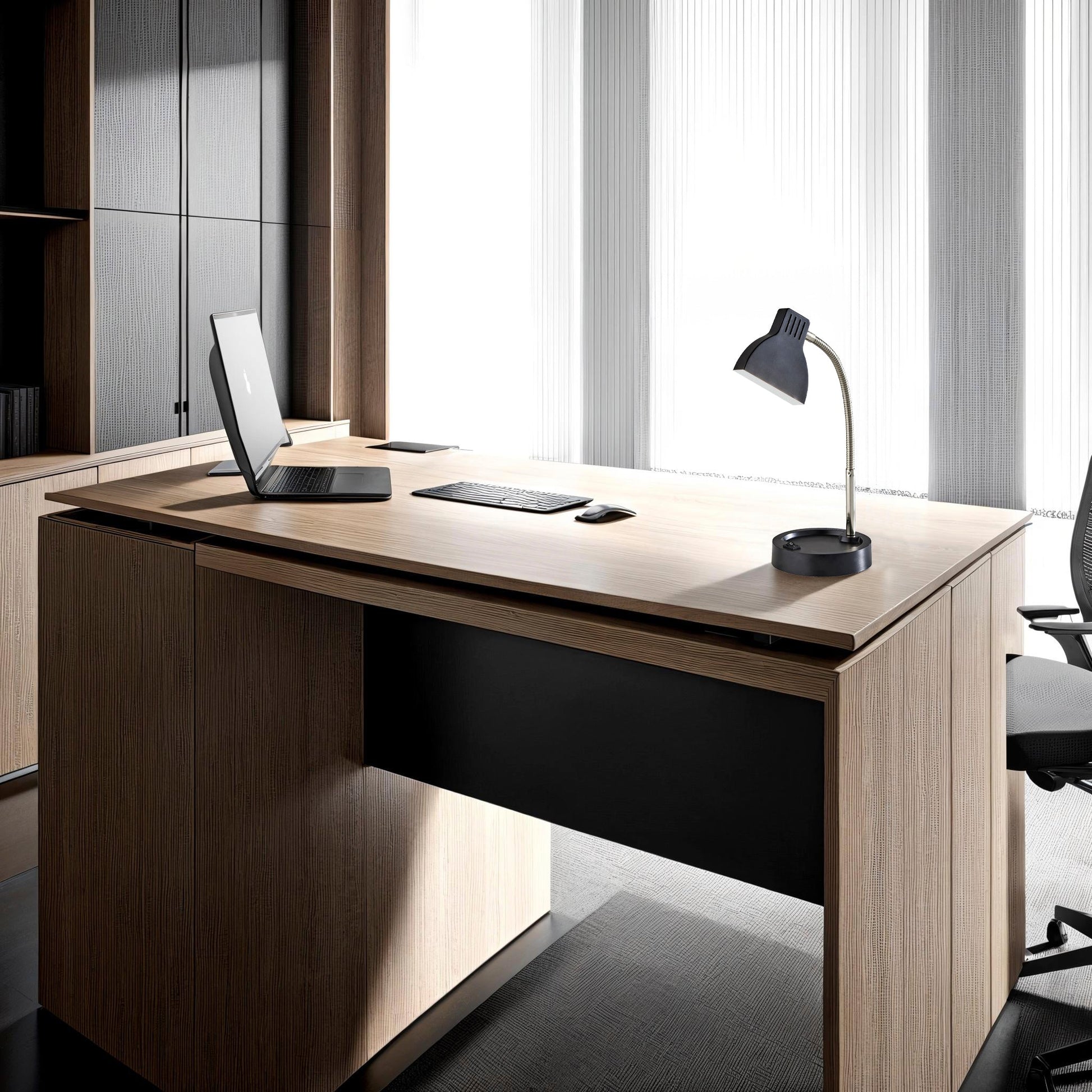 Slender LED Desk Lamp - Black Adjustable-Lighting-DECOROLALA