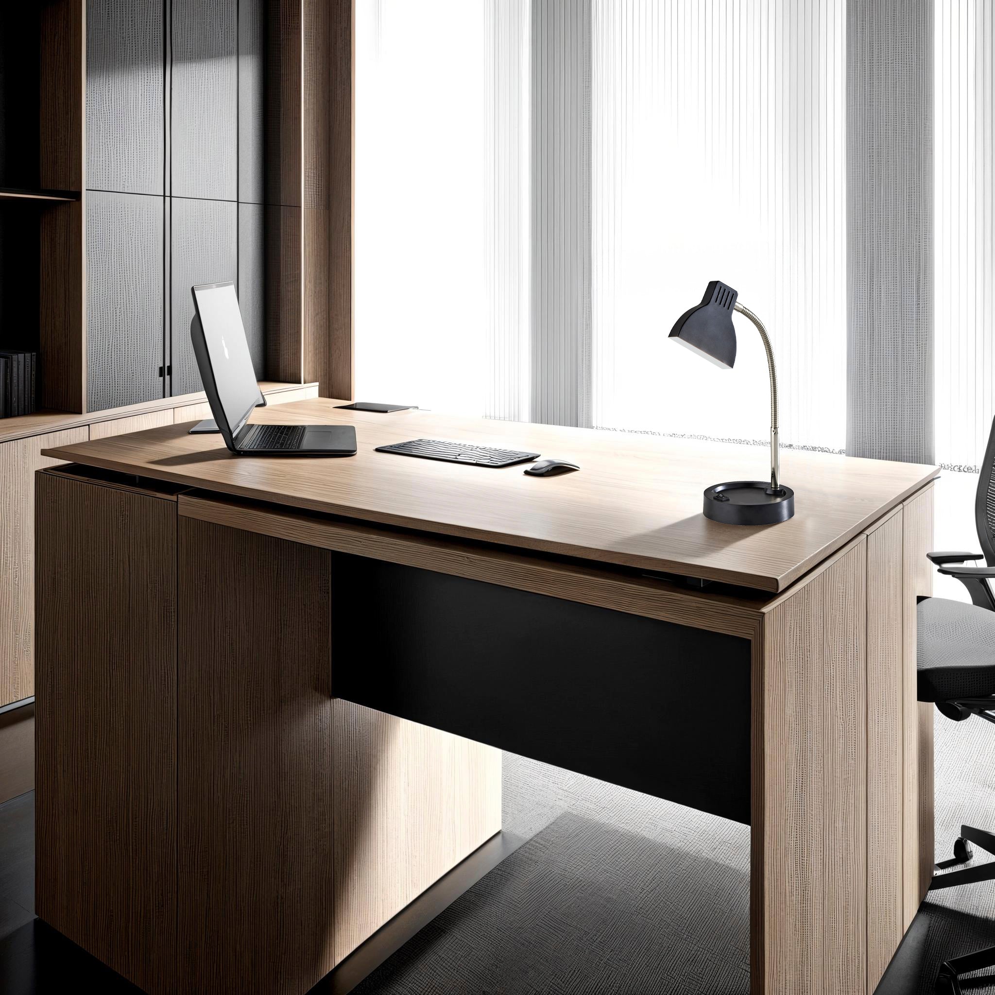Slender LED Desk Lamp - Black Adjustable-Lighting-DECOROLALA