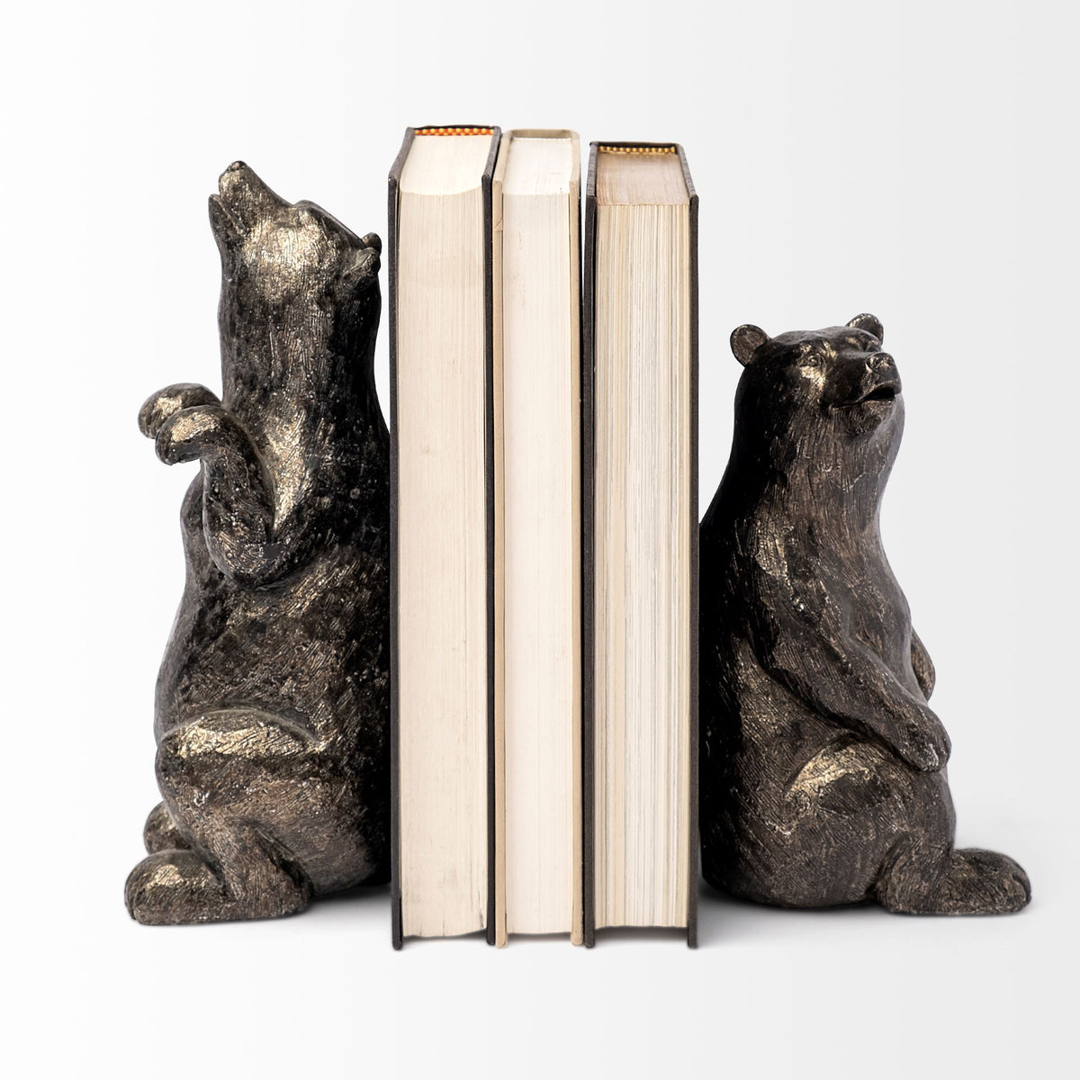 Sleuth (Set of 2) 9L x 8W Grizzly Bear Bookends-Bookends-DECOROLALA