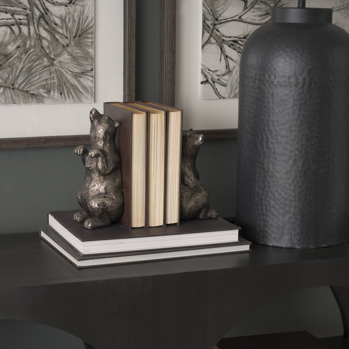 Sleuth (Set of 2) 9L x 8W Grizzly Bear Bookends-Bookends-DECOROLALA